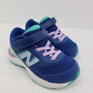 New Balance 680 V6 Toddler Girls Size 4W Wide Captain Blue Violet Sneaker Shoes